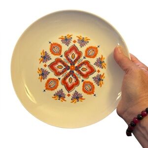 Gallery Bohemian Style Orange and Purple Floral Dinner Plates Set of 2
